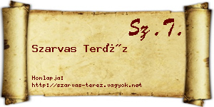 Szarvas Teréz névjegykártya